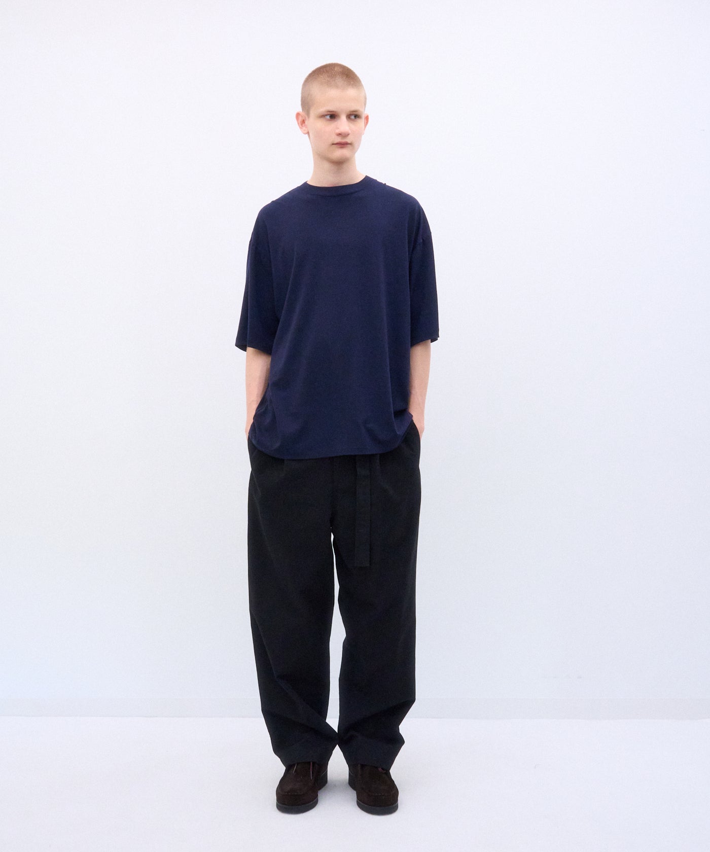 ROYAL WOOL JERSEY | LOOSE FIT T-SHIRT – ATON | エイトン