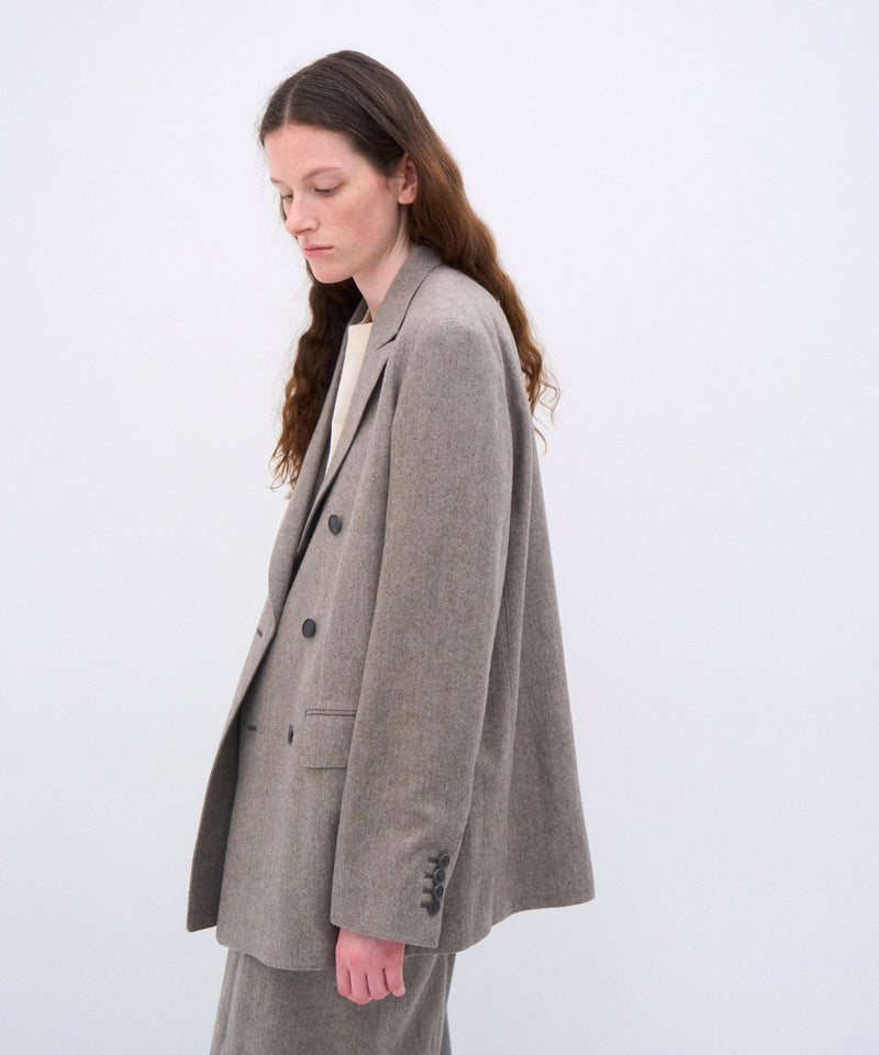 LINEN WOOL TWEED | DOUBLE BREASTED JACKET – ATON | エイトン