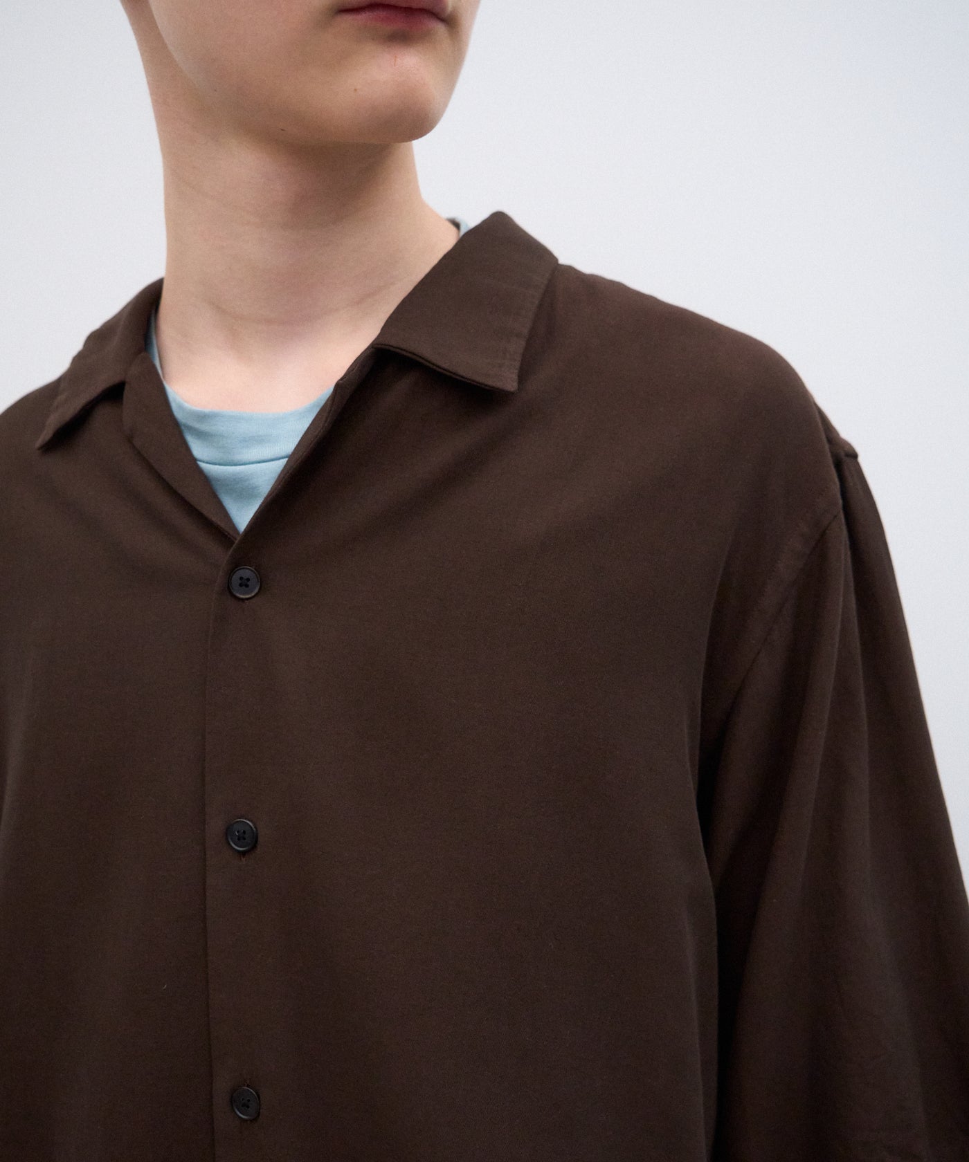 COTTON SILK VIERA | OPENCOLLAR HARF SLEEVE SHIRT – ATON | エイトン