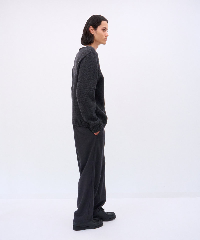 FELTED YARN | CREW NECK SWEATER – ATON | エイトン