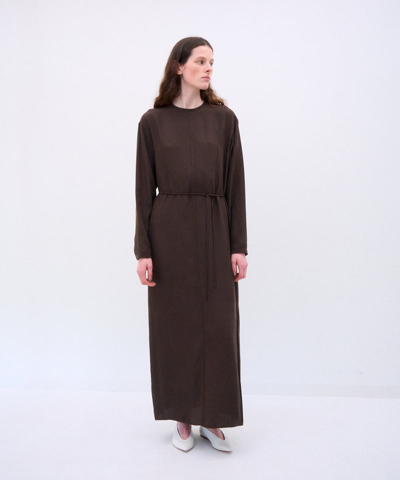 FIBRIL SILK TAFTA | CREW NECK DRESS – ATON | エイトン