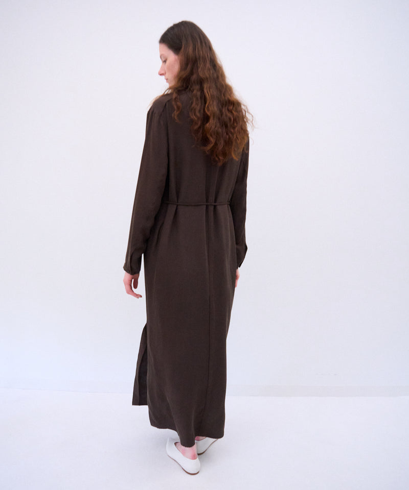FIBRIL SILK TAFTA | CREW NECK DRESS – ATON | エイトン