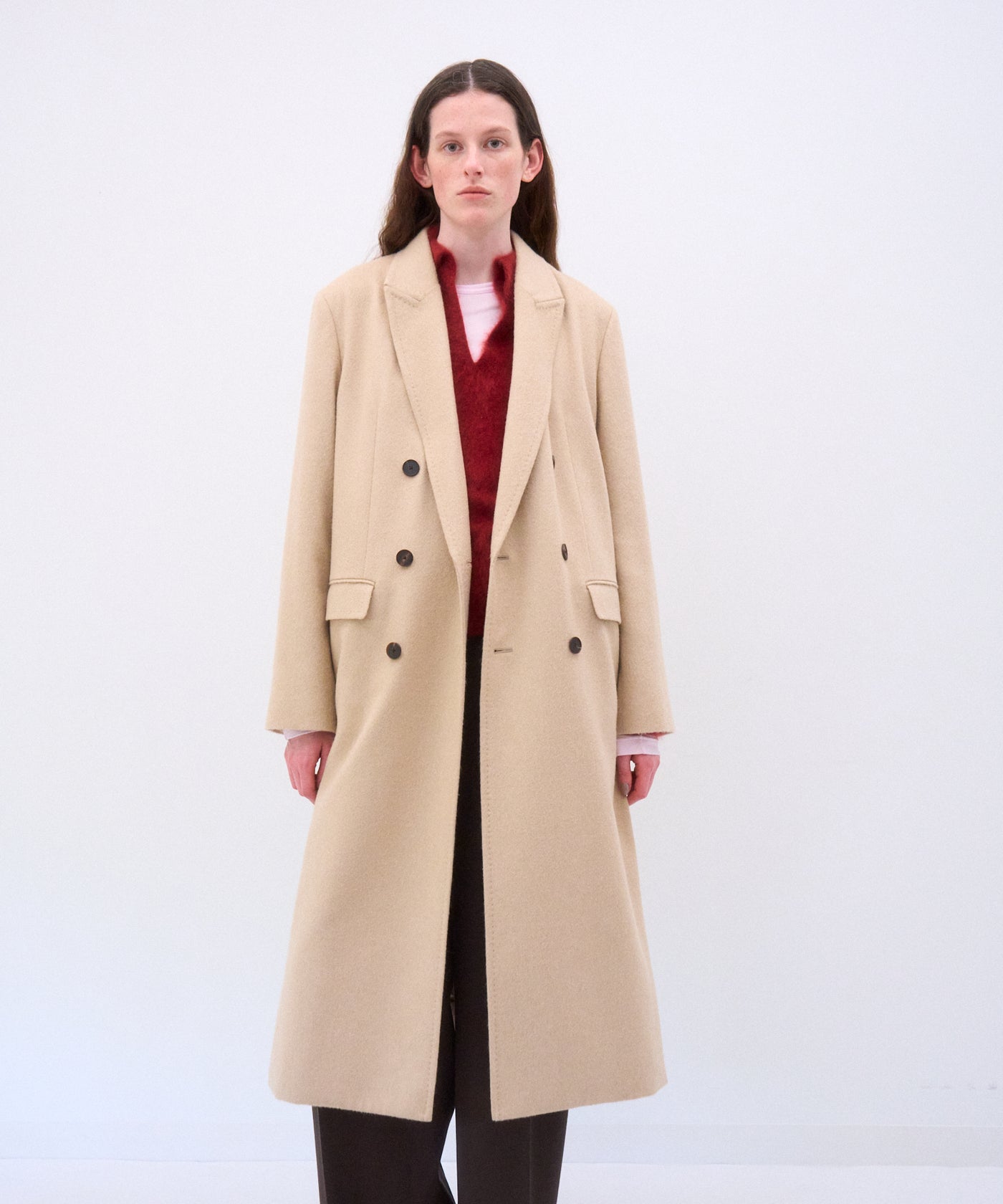 PURE CAMEL | DOUBLE BREASTED COAT – ATON | エイトン