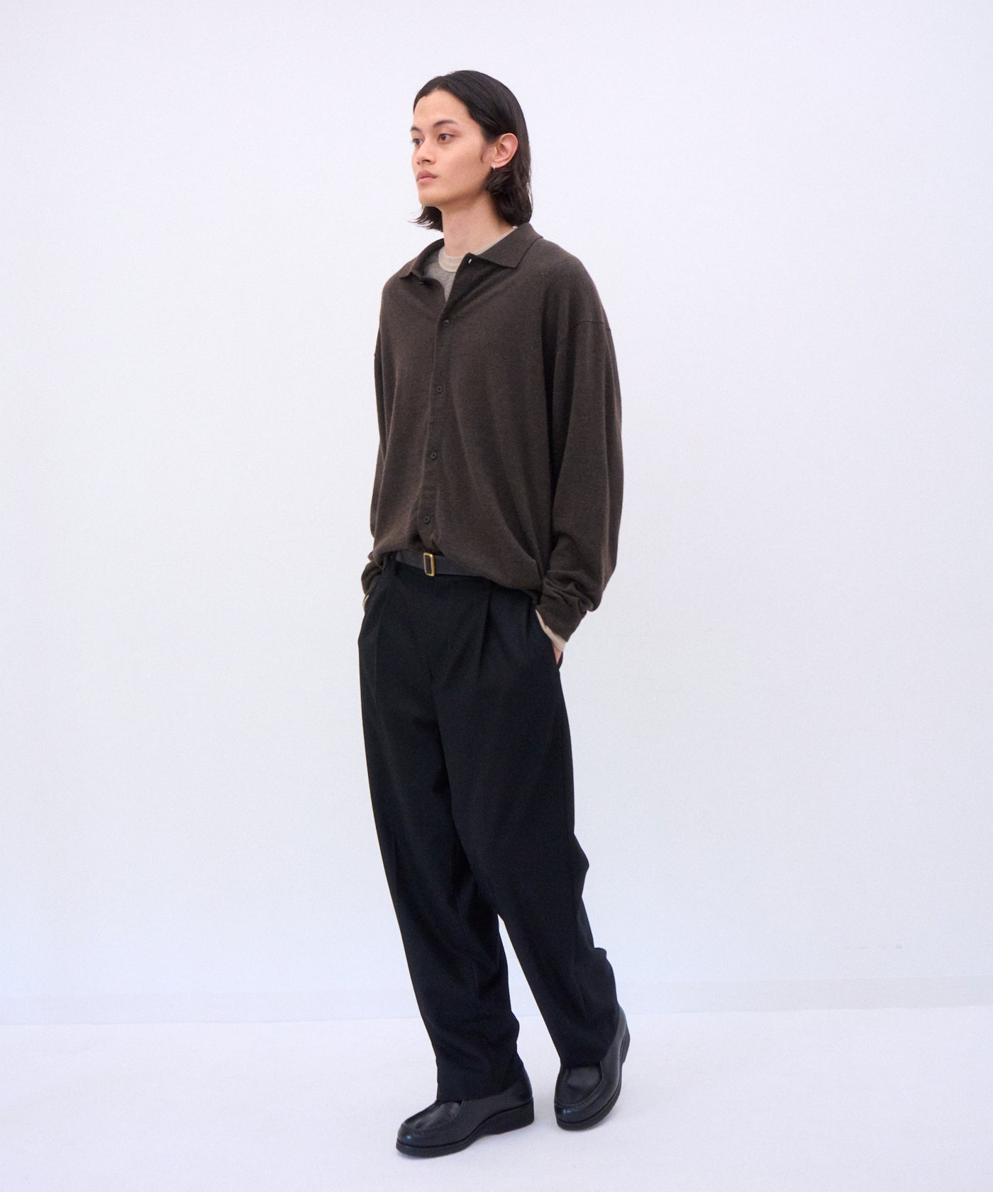COTTON YAK KNIT | POLO CARDIGAN – ATON | エイトン