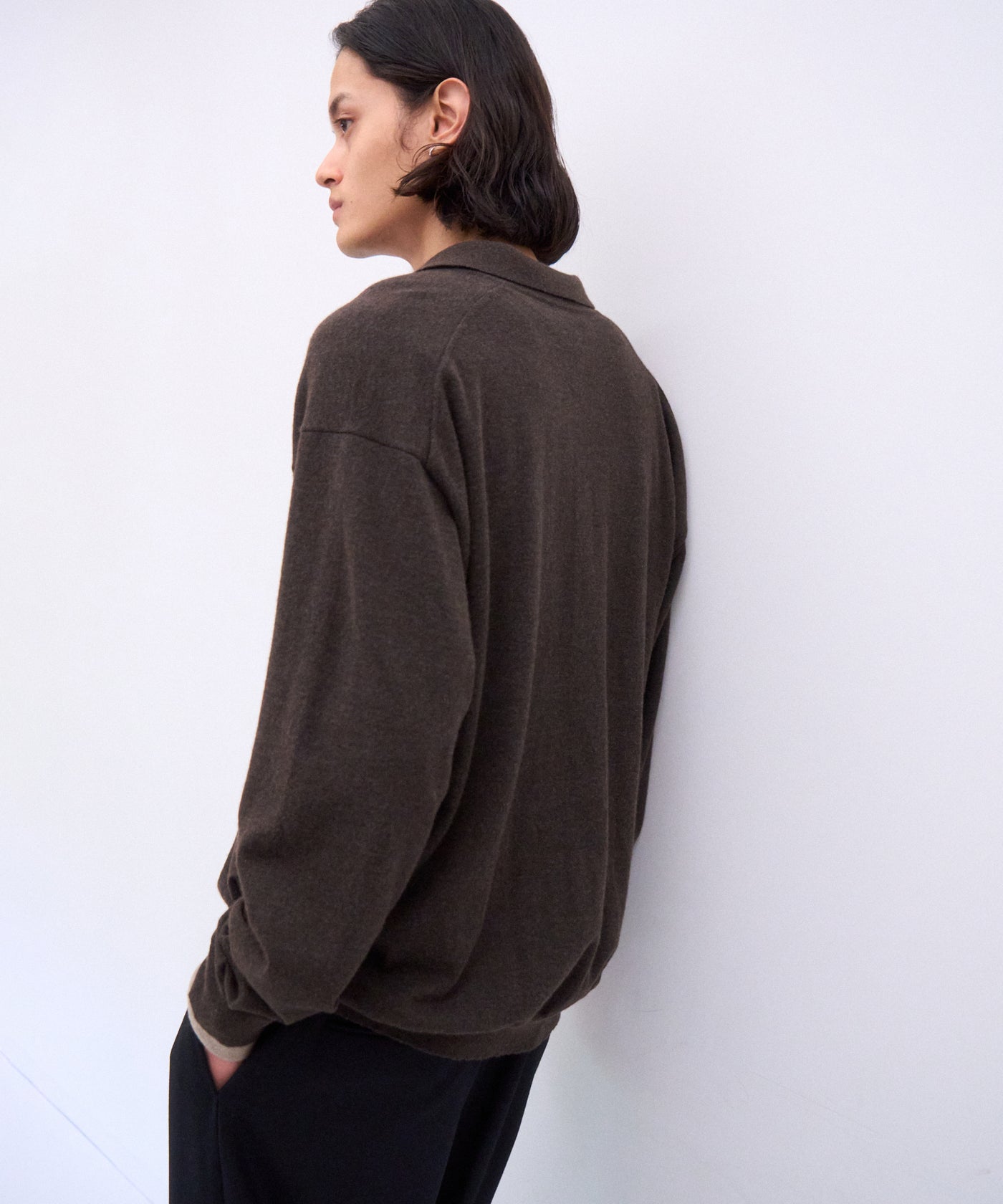 COTTON YAK KNIT | POLO CARDIGAN – ATON | エイトン
