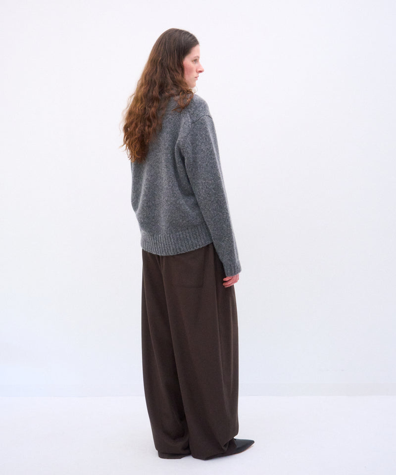 WOOL GABARDINE | WIDE TAPERED PANTS – ATON | エイトン