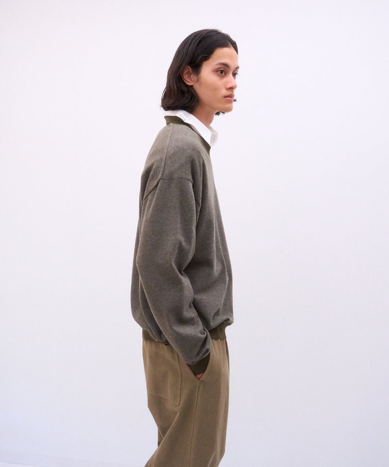 COTTON CASHMERE JACQUARD | V-NECK SWEATER – ATON | エイトン