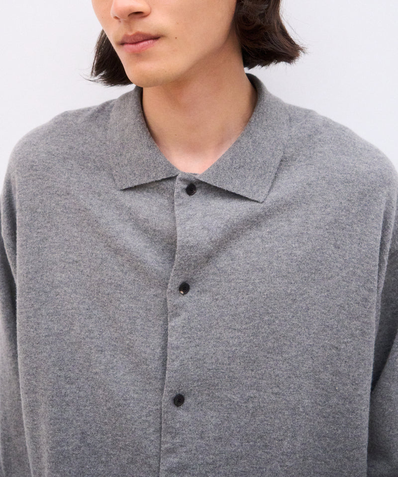 COTTON YAK KNIT | POLO CARDIGAN – ATON | エイトン