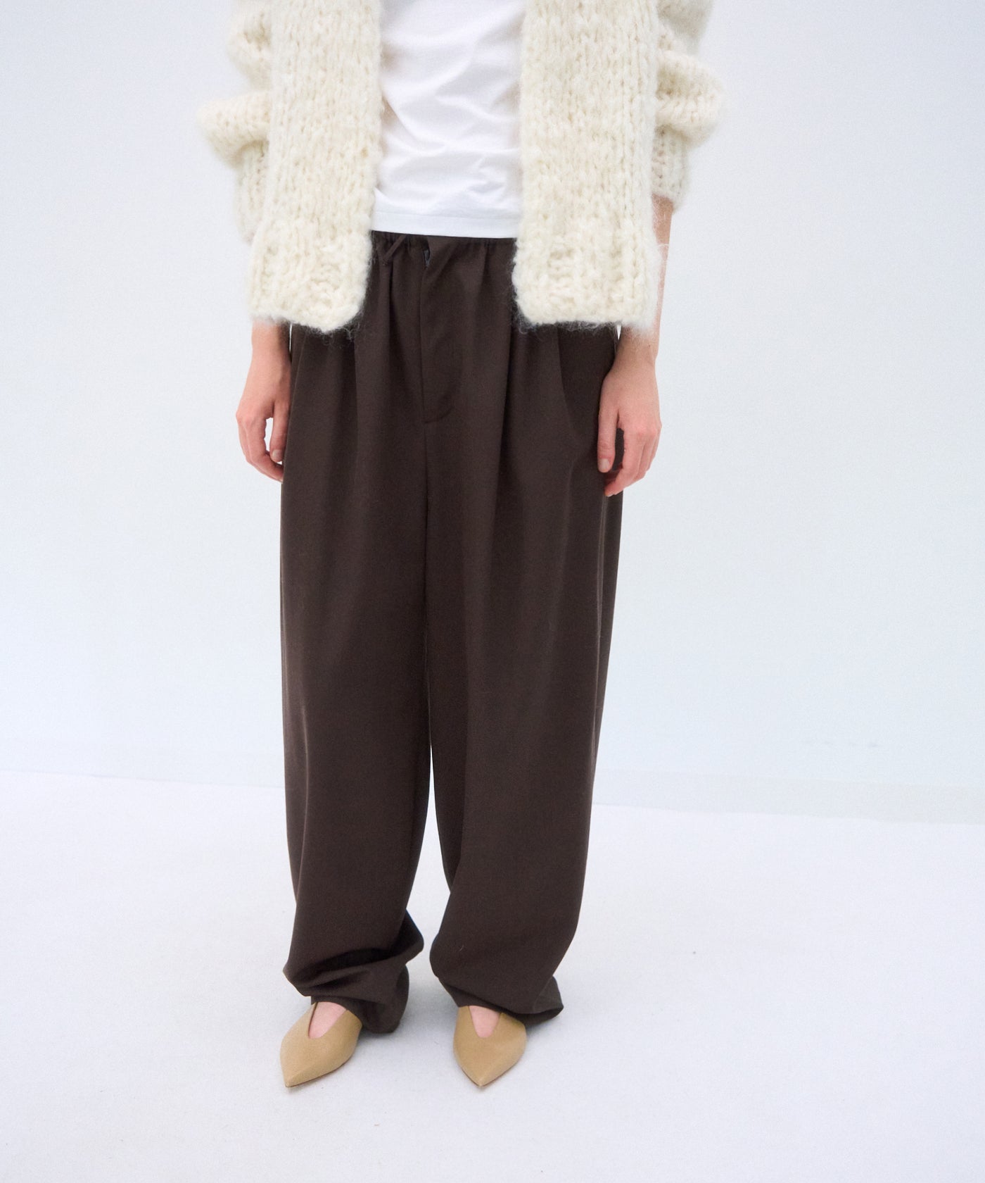 WOOL GABARDINE | WIDE TAPERED PANTS – ATON | エイトン
