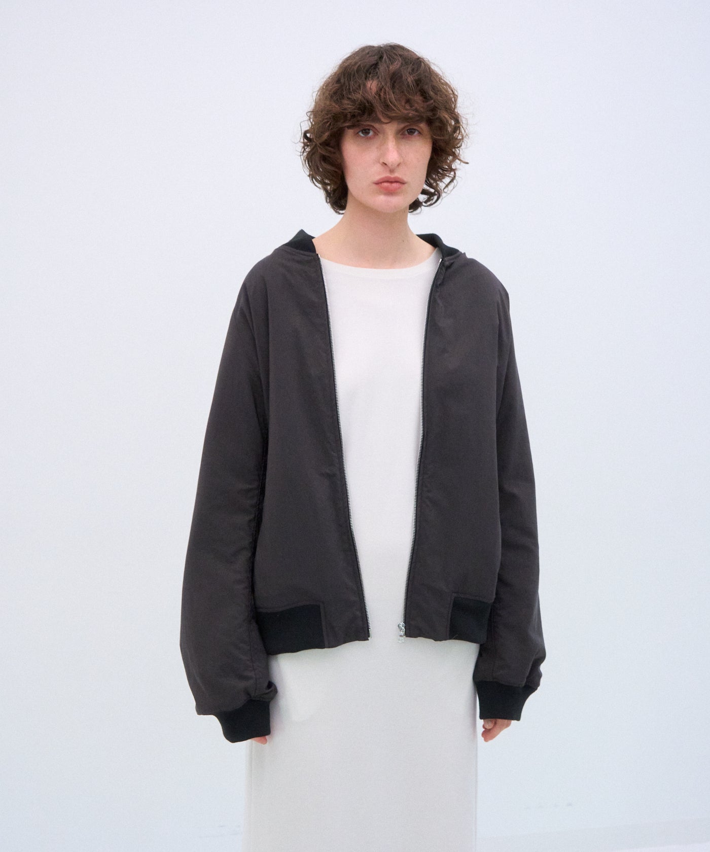 FIBRIL NYLON SATIN | FLIGHT JACKET – ATON | エイトン