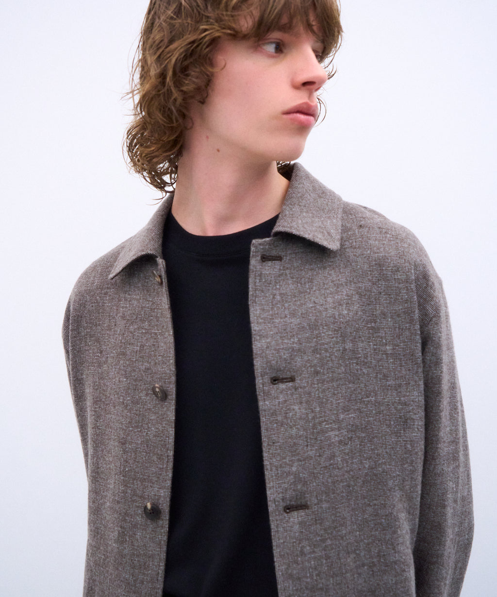 LINEN WOOL TWEED | SHORT COAT – ATON | エイトン