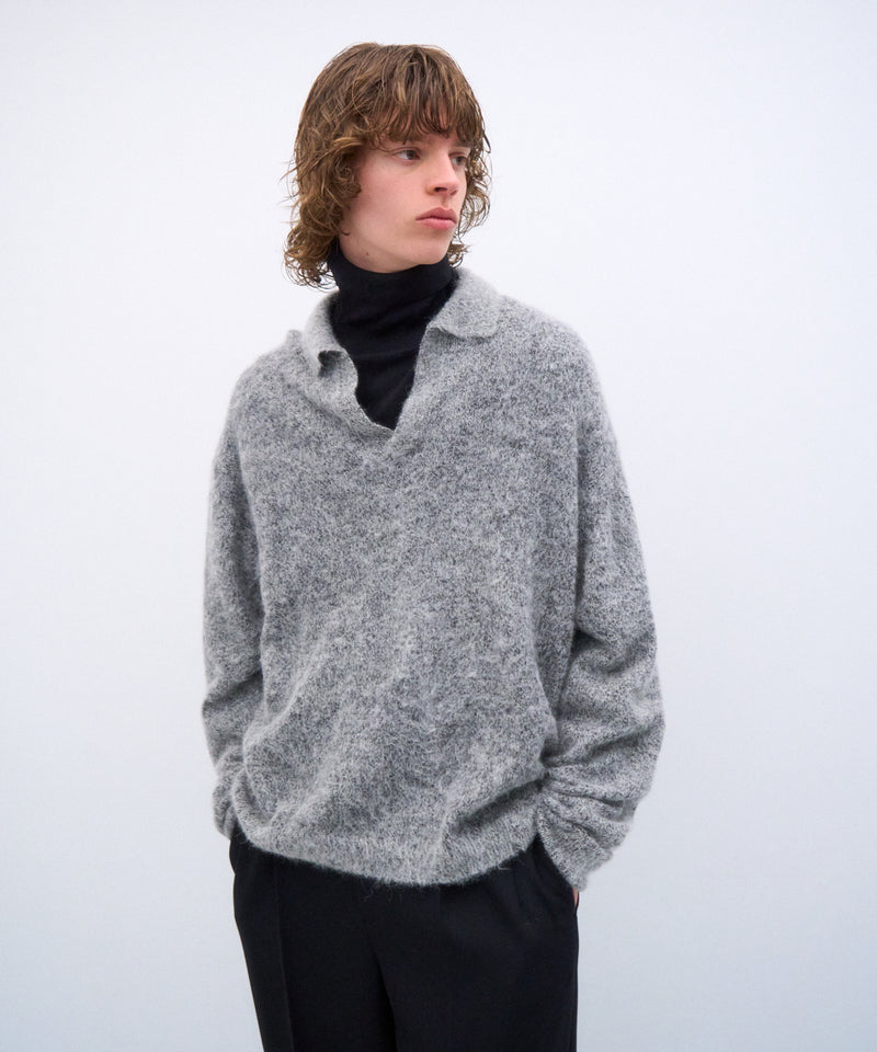 MOHAIR SHORT FUR | SKIPPER POLO SWEATER – ATON | エイトン
