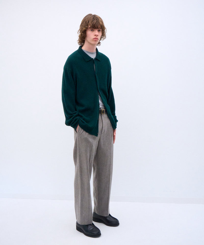 WOOL MINI BOUCLE | POLO CARDIGAN – ATON | エイトン
