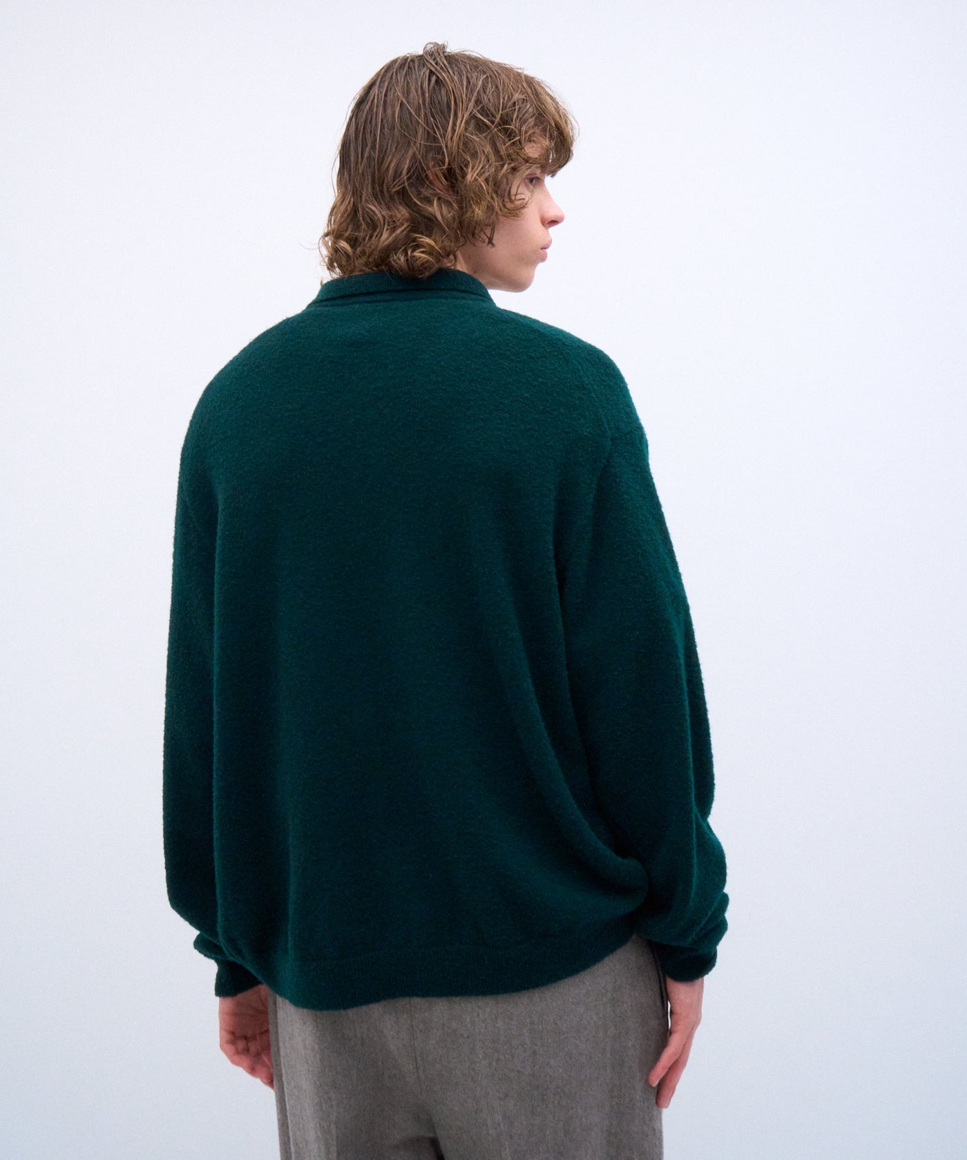 WOOL MINI BOUCLE | POLO CARDIGAN – ATON | エイトン