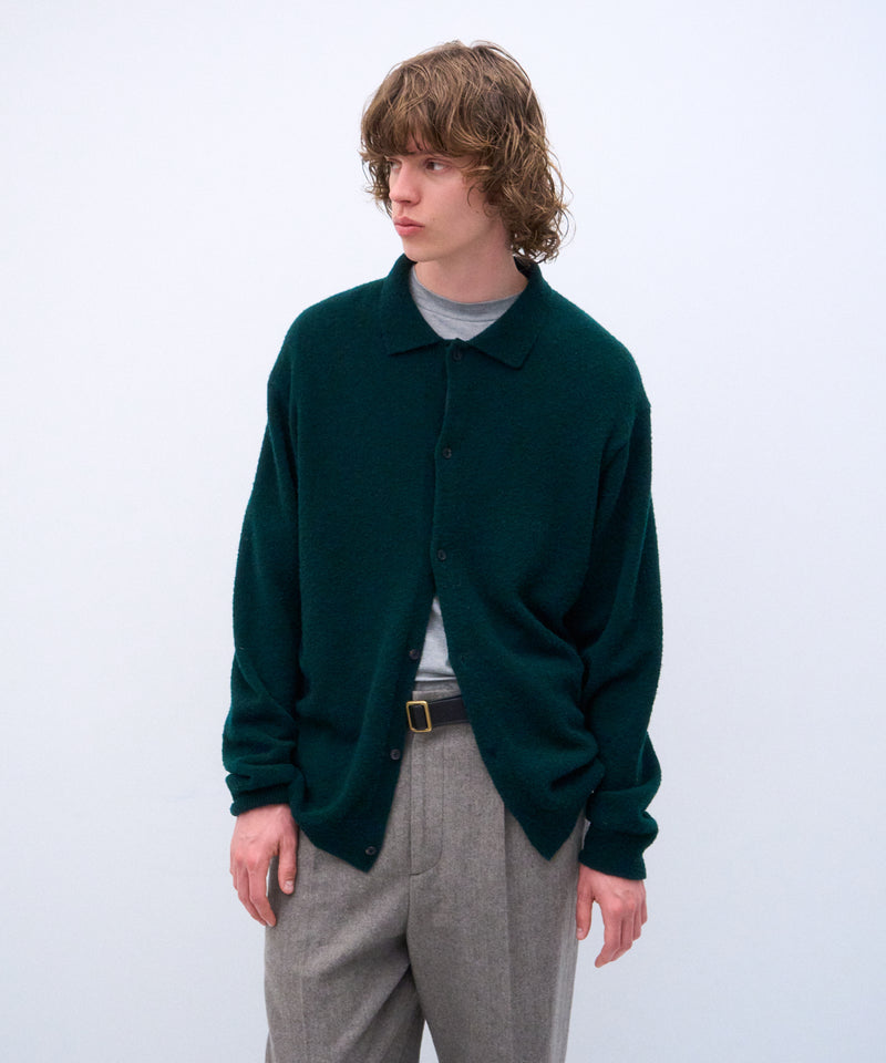 WOOL MINI BOUCLE | POLO CARDIGAN – ATON | エイトン