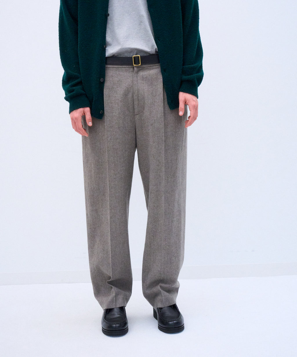 LINEN WOOL TWEED | LOOSE FIT PANTS – ATON | エイトン