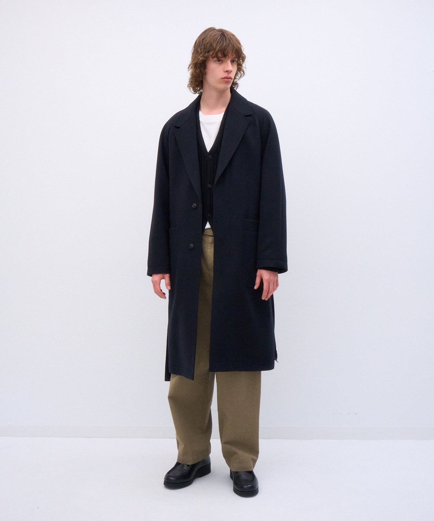 SUPER 160S DOUBLE SAXONY | CHESTER FIELD COAT – ATON | エイトン