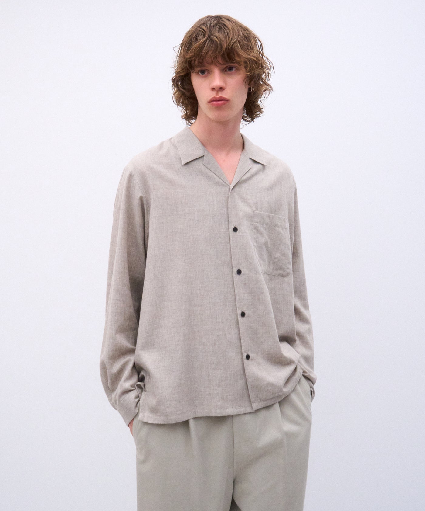 98Tシャツ COTTON YAK VIERA | OPEN COLLAR SHIRT – ATON | エイトン