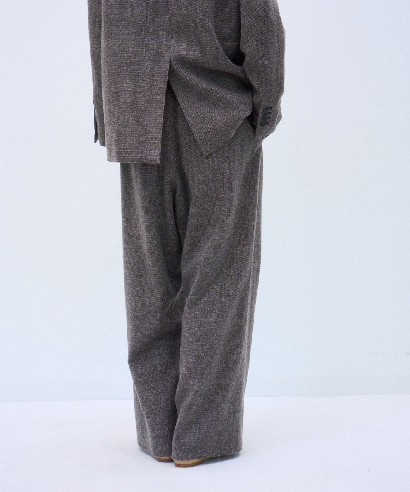 LINEN WOOL TWEED | LOOSE FIT PANTS – ATON | エイトン
