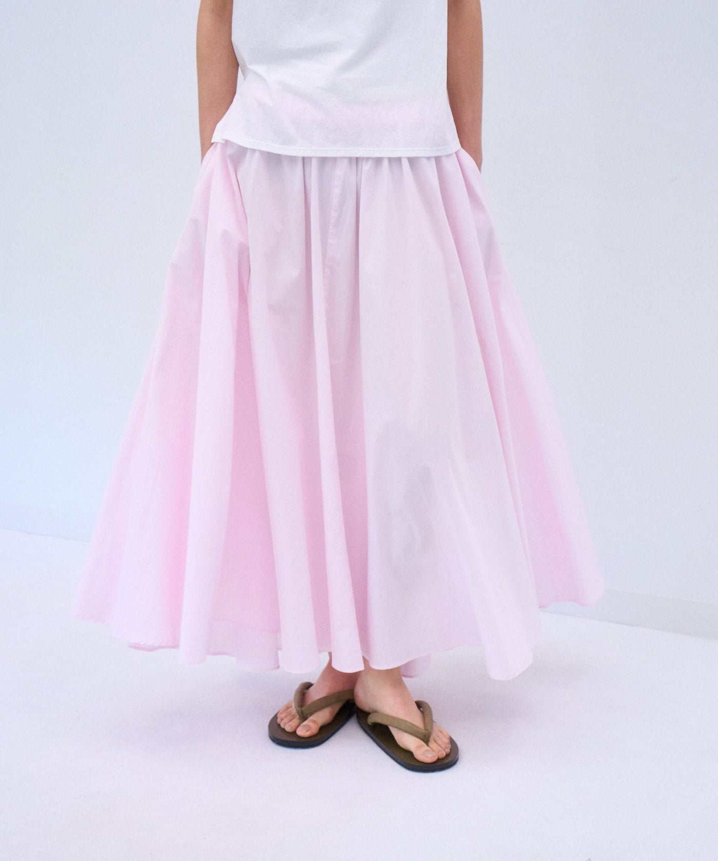 NATURAL DYED COTTON LAWN | GATHERED SKIRT – ATON | エイトン