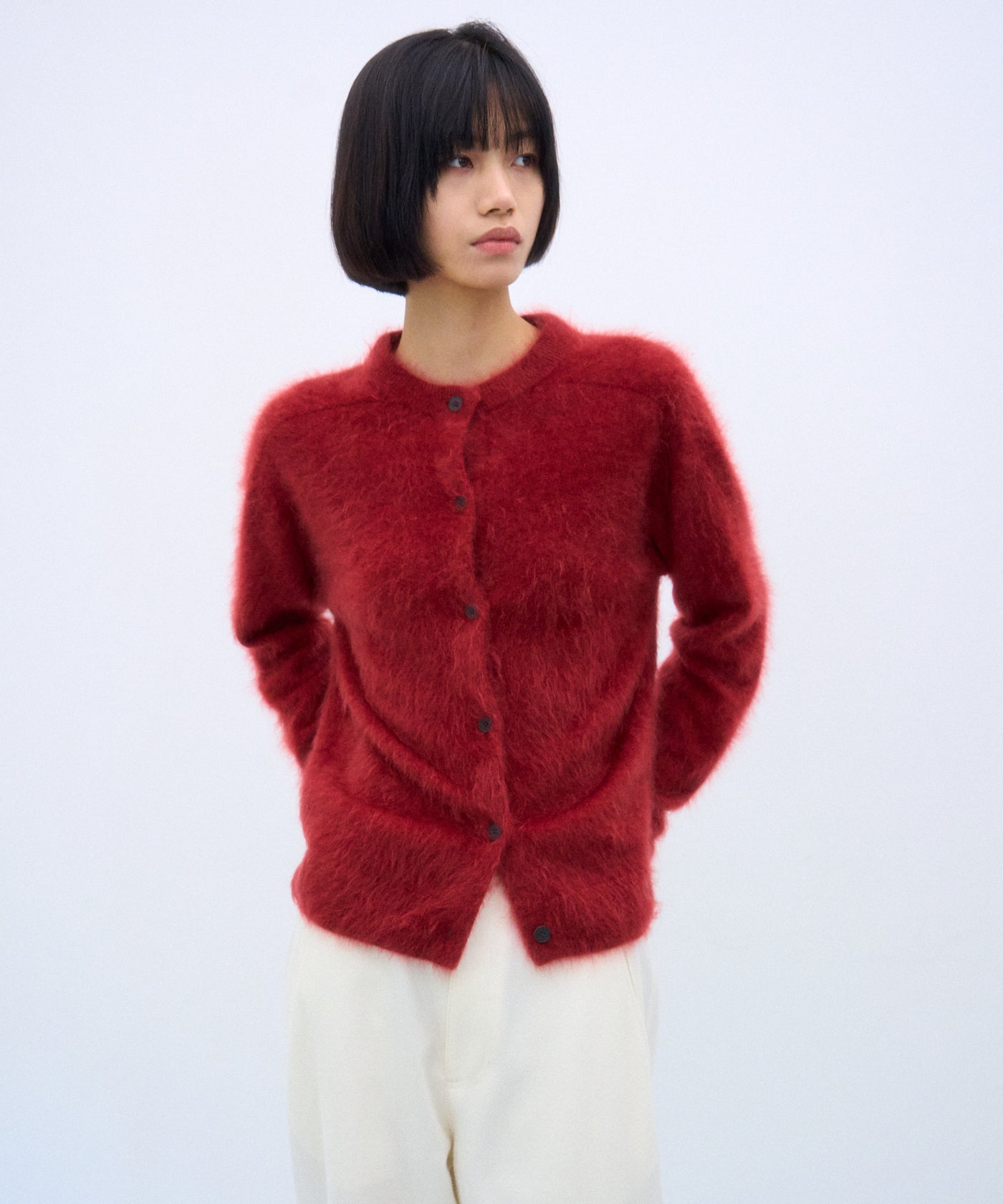 ROYAL CASHMERE FUR | CREW NECK CARDIGAN – ATON | エイトン