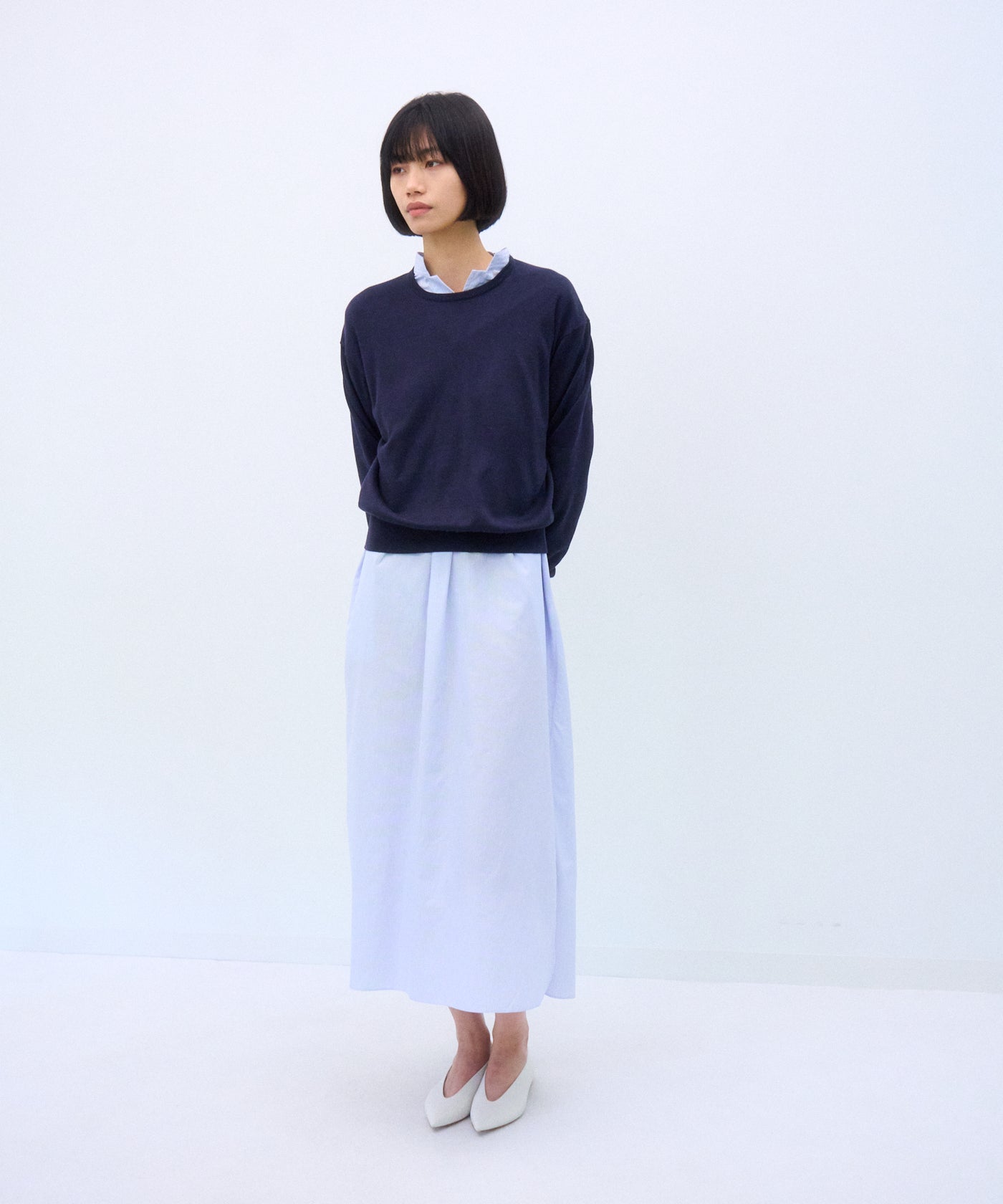 SILK SUEDE KNIT | CREW NECK SWEATER – ATON | エイトン