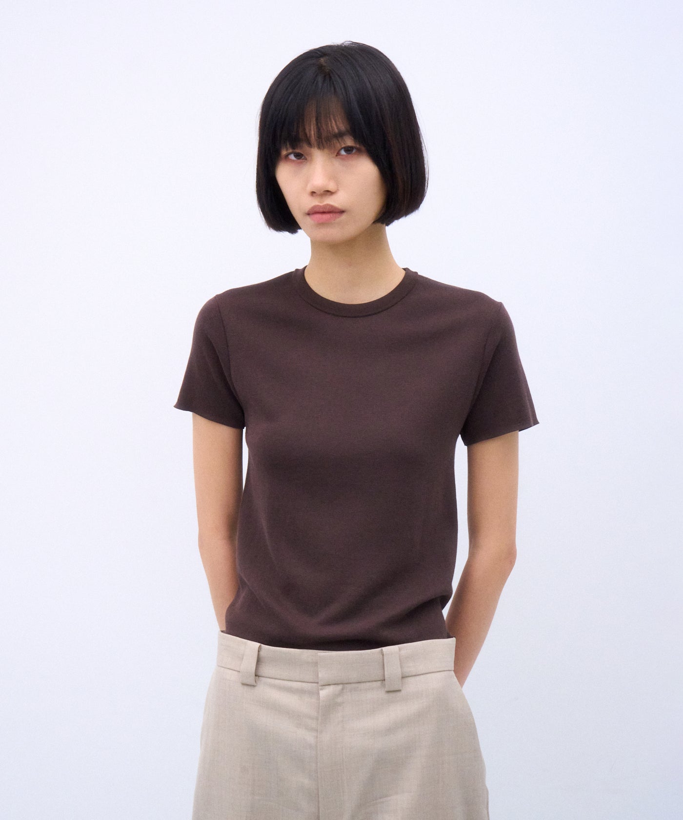 美品 23SS ATON エイトン RECYCLED FRESCA COTTON クルーネック ニット セーター KRAGSM0406 サイズ02 ピンク レディース 古着 中古 USED ATON - 美品 23SS ATON エイトン RECYCLED FRESCA COTTON クルーネック