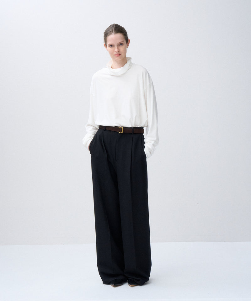 パンツ ATON Wool Gabardine Two-Tuck Wide Slacks WOOL GABARDINE | WIDE PANTS – ATON | エイトン