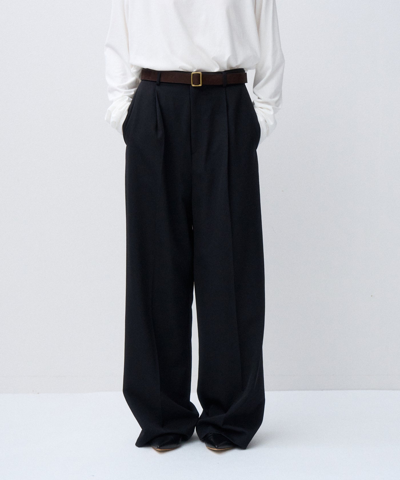 WOOL GABARDINE | WIDE PANTS – ATON | エイトン