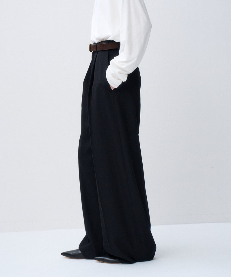 WOOL GABARDINE | WIDE PANTS – ATON | エイトン