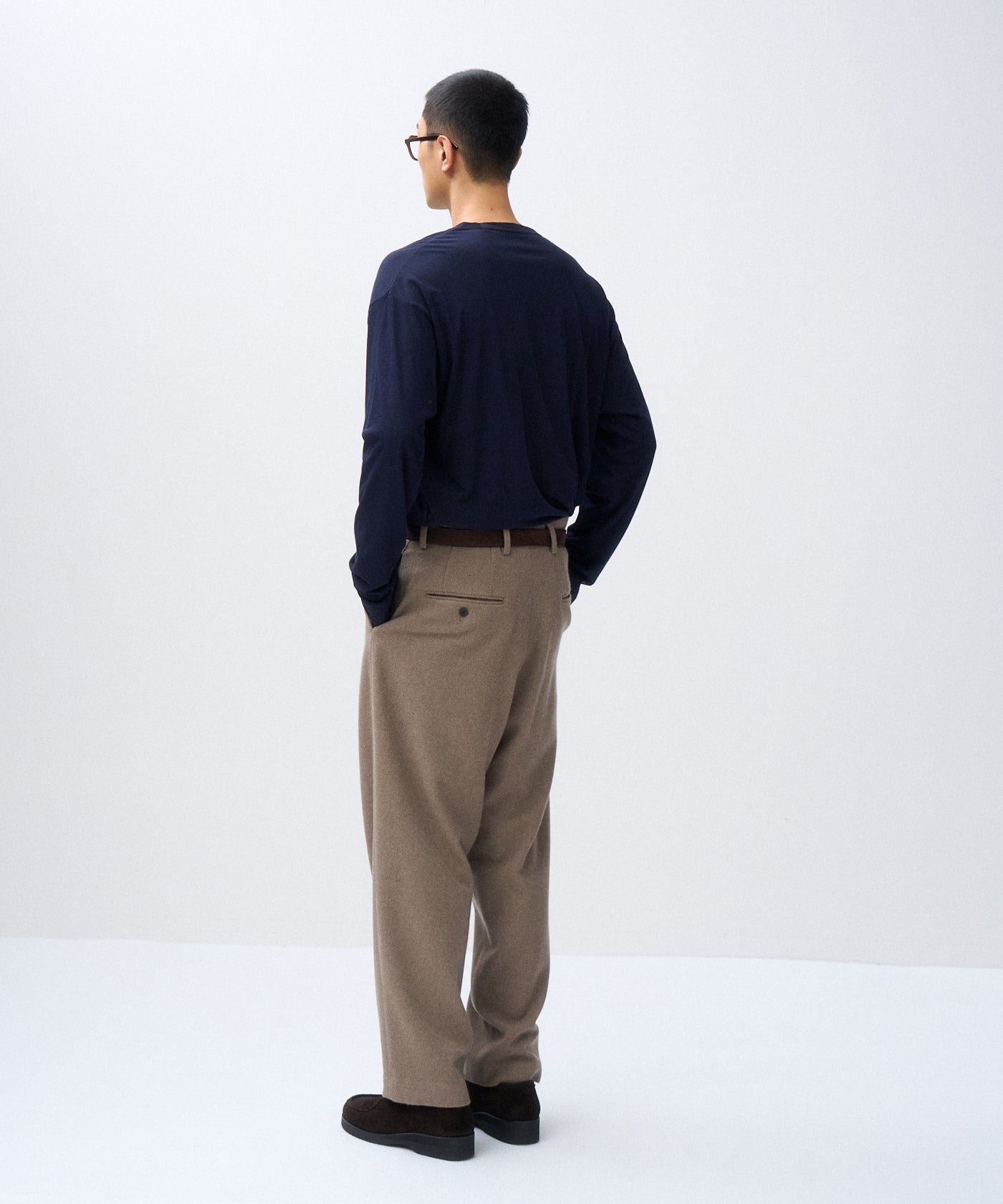 ATON FRESCA 長袖カットソー ネイビー 02 FRESCA COTTON | LAYERED CREW NECK PULLOVER – ATON | エイトン