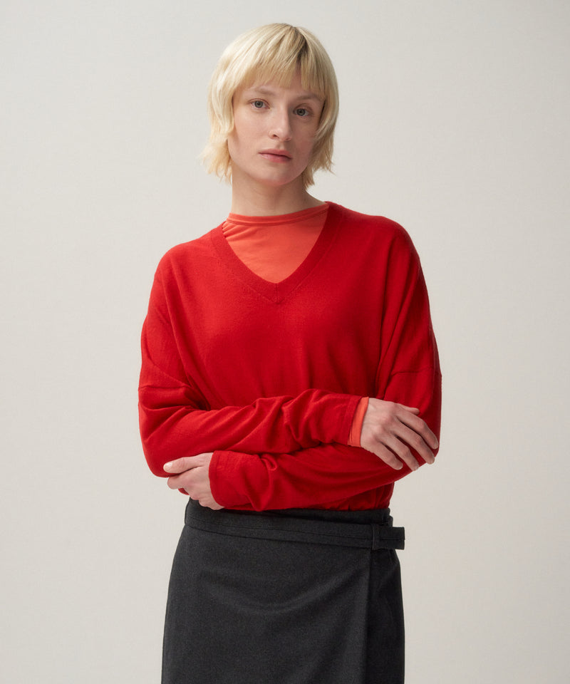 SHEER WOOL | V-NECK SWEATER