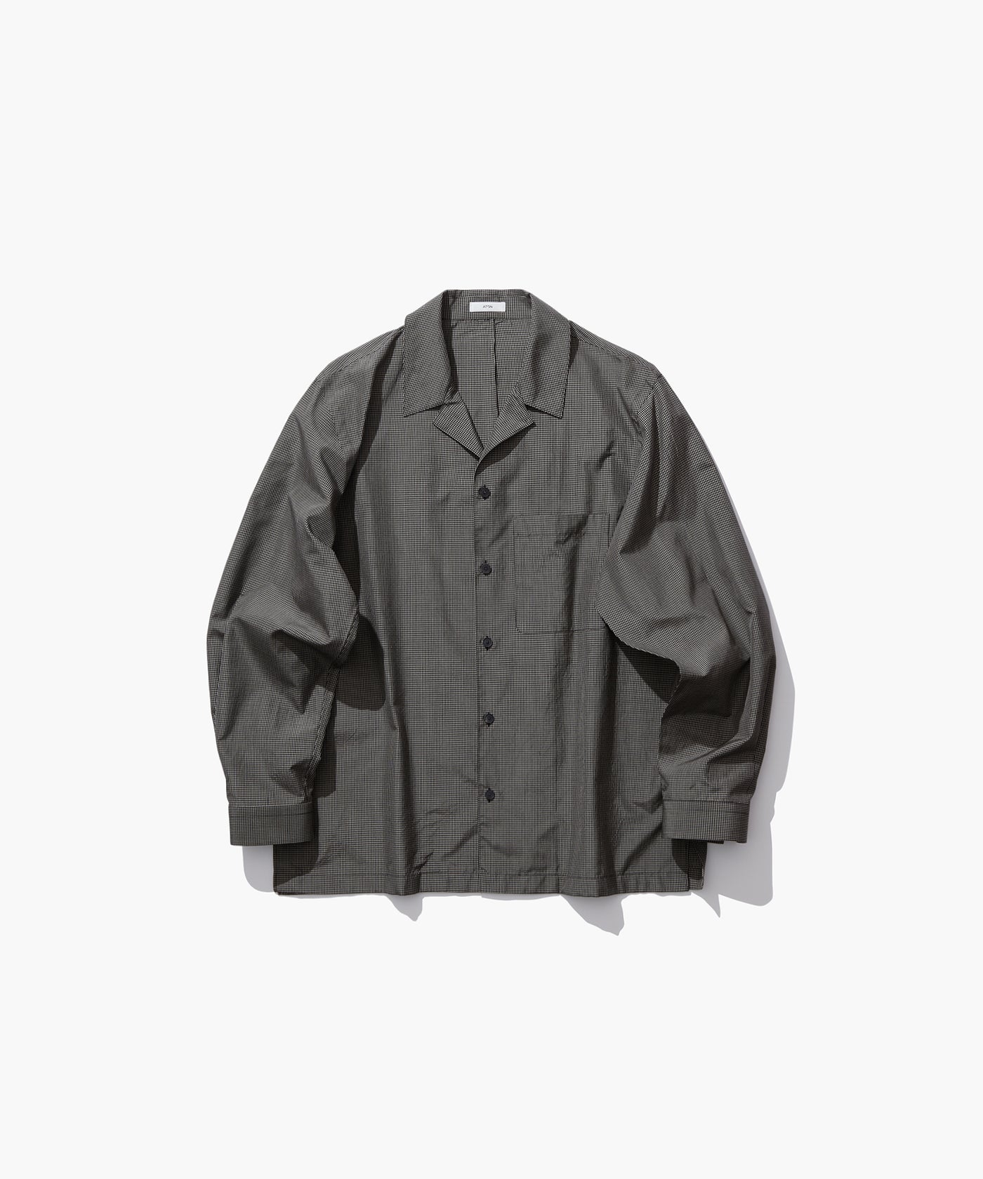 FINE SILK TAFTA | OPEN COLLAR SHIRT – ATON | エイトン