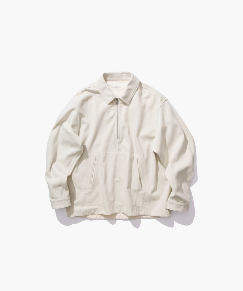 WASHED TWIST COTTON | HALF ZIP JACKET – ATON | エイトン