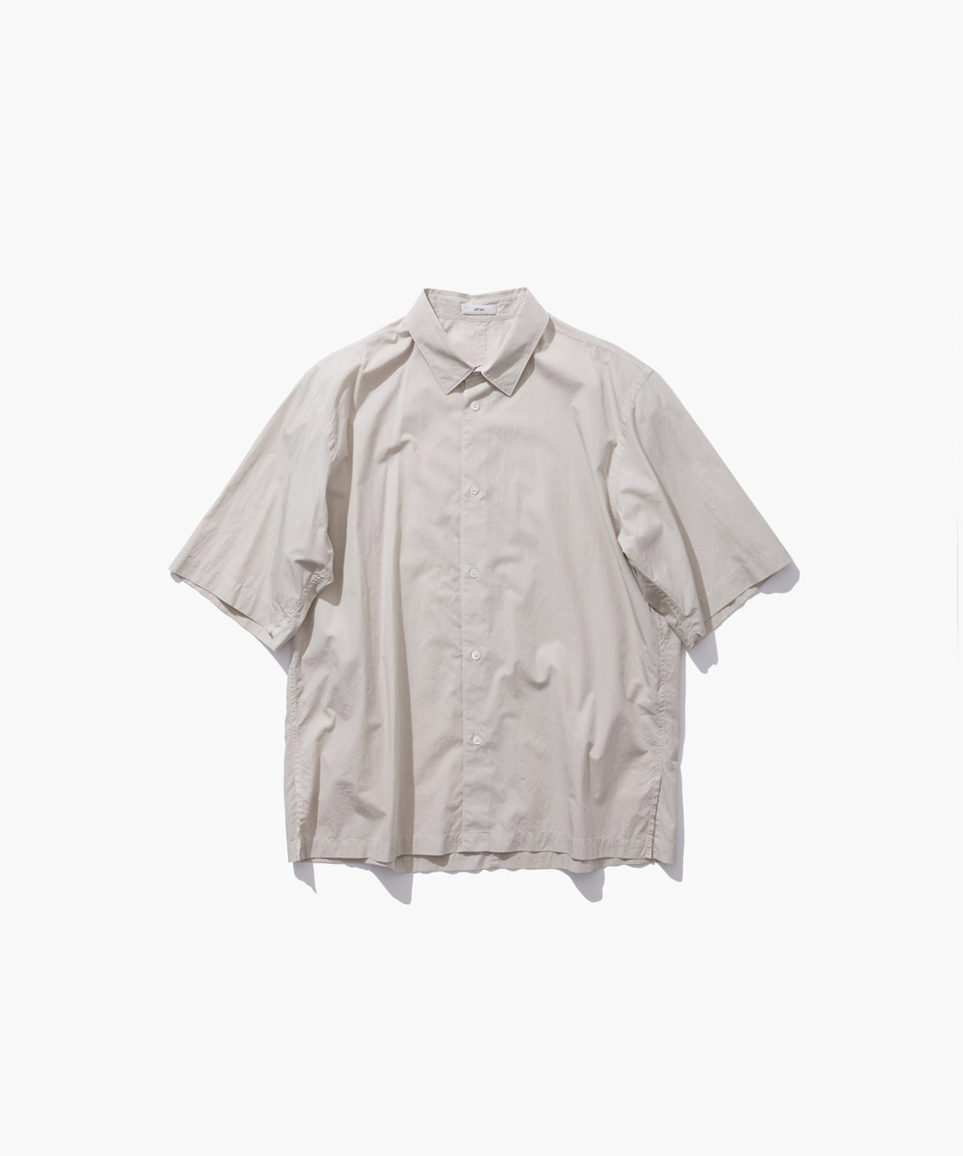 YUKI SHIMANE オーバーサイズシャツ SHRINK COTTON LAWN | OVERSIZED HALF SLEEVE SHIRT – ATON | エイトン