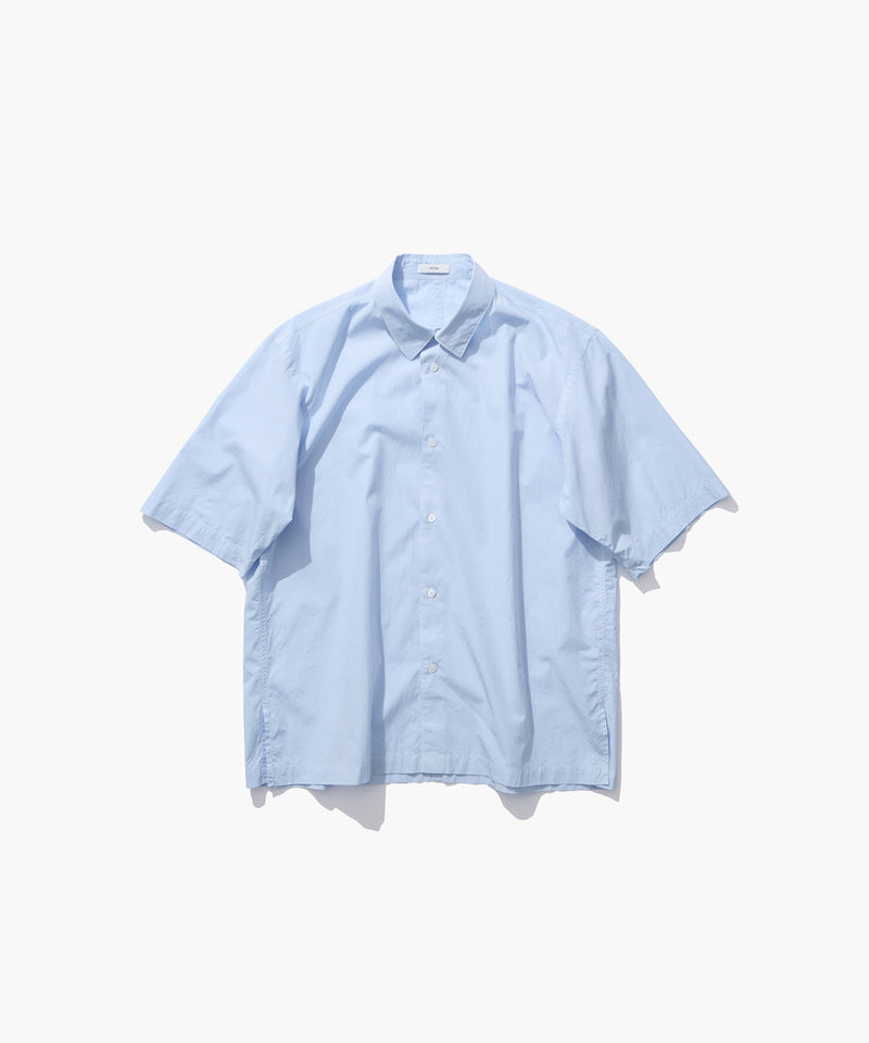 SHRINK COTTON LAWN | OVERSIZED HALF SLEEVE SHIRT – ATON | エイトン