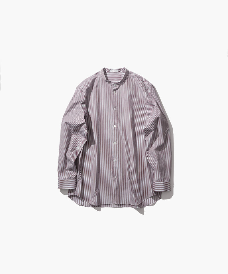 GIZA STRIPE | BAND COLLAR SHIRT