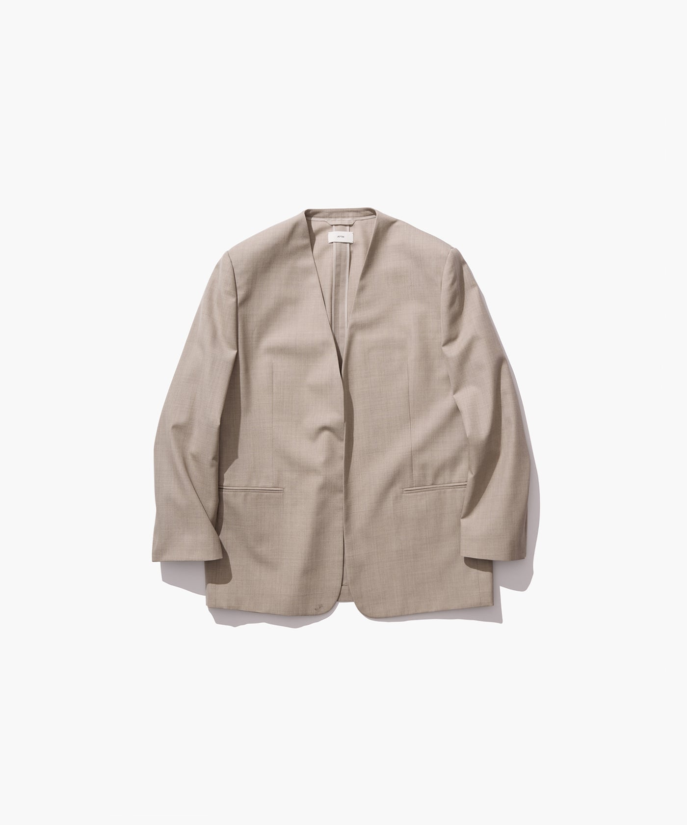WOOL SILK TWILL | COLLARLESS JACKET – ATON | エイトン