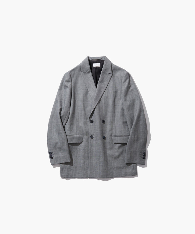 WOOL LINEN SHARKSKIN | DOUBLE-BREASTED JACKET