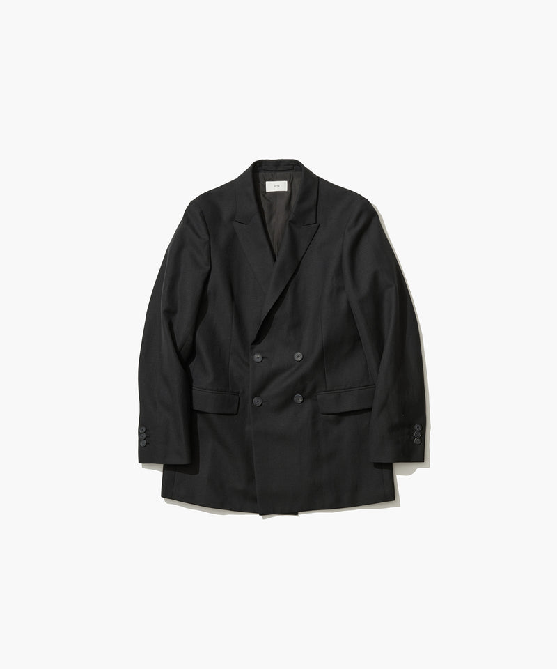 WOOL LINEN SHARKSKIN | DOUBLE-BREASTED JACKET