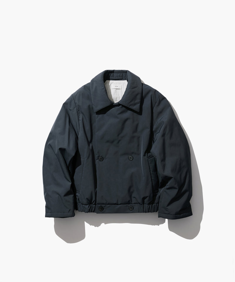 TWIST NYLON TAFTA | SHORT DOUBLE BREASTED COAT – ATON | エイトン