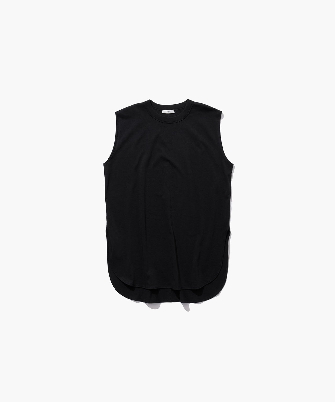 ATON ラウンド ヘム タンクトップ ブラック 23SS✨ DRY COTTON JERSEY | ROUND HEM TANK TOP – ATON | エイトン