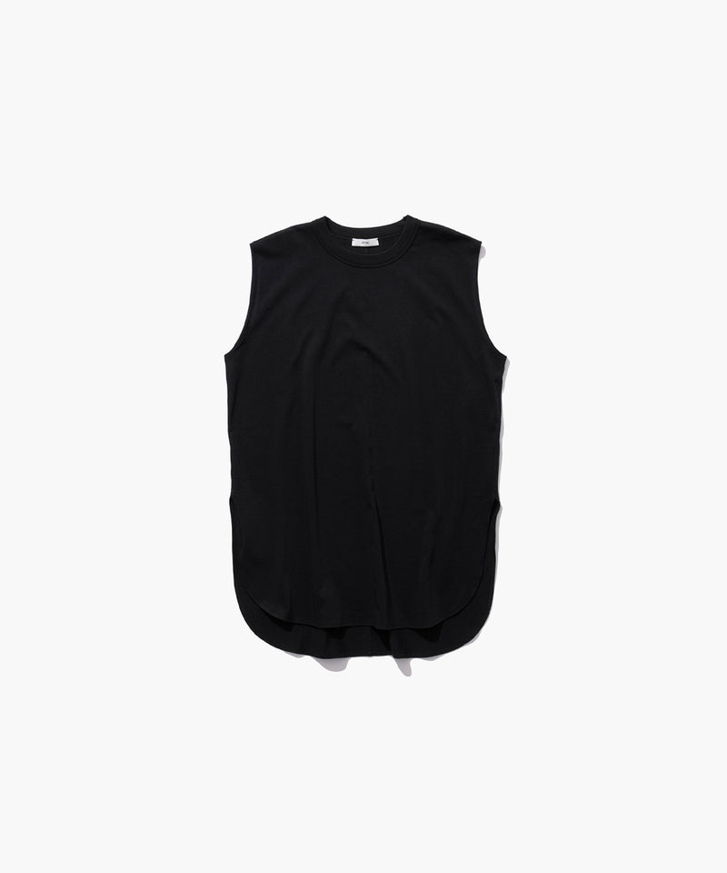 sayaka atonのラウンドヘム シャツ ブラック 人気 DRY COTTON JERSEY | ROUND HEM TANK TOP – ATON | エイトン