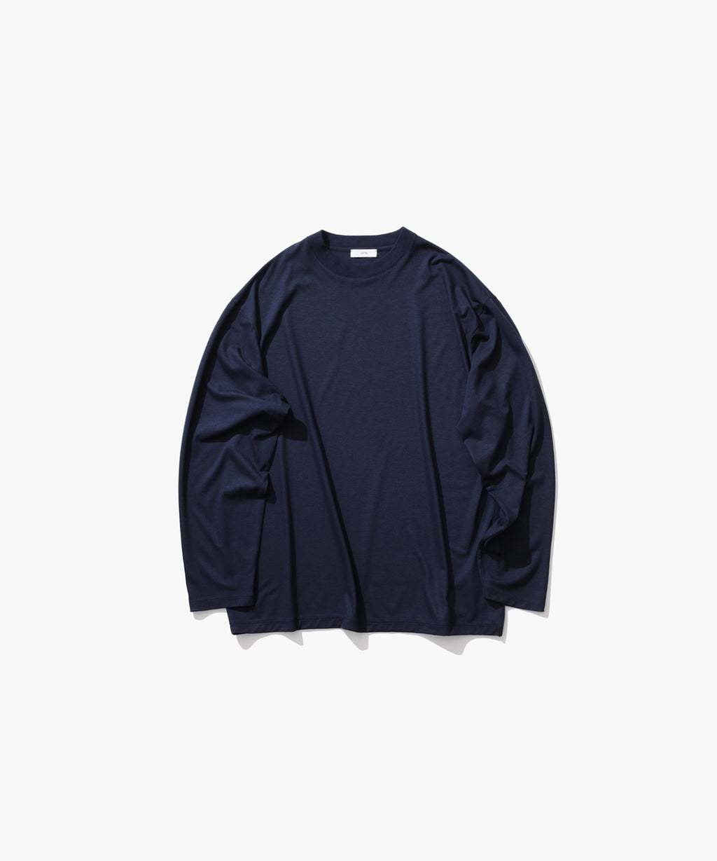 ROYAL WOOL JERSEY | OVERSIZED L/S T-SHIRT – ATON | エイトン