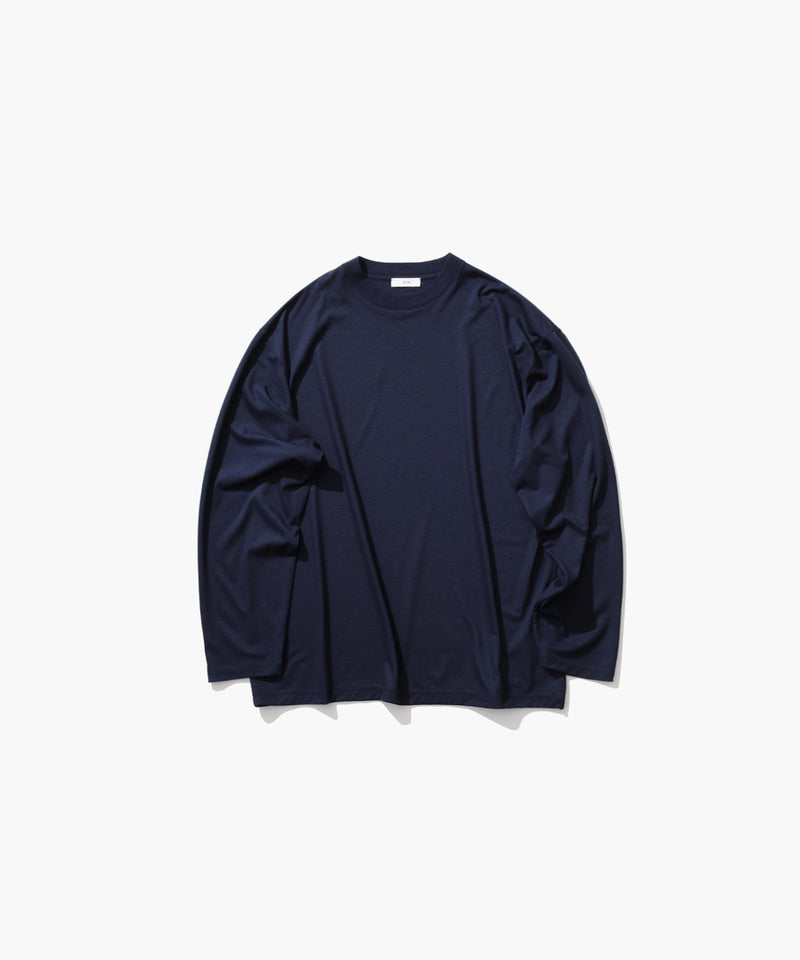 ROYAL WOOL JERSEY | LOOSE FIT LONG SLEEVE T-SHIRT – ATON | エイトン