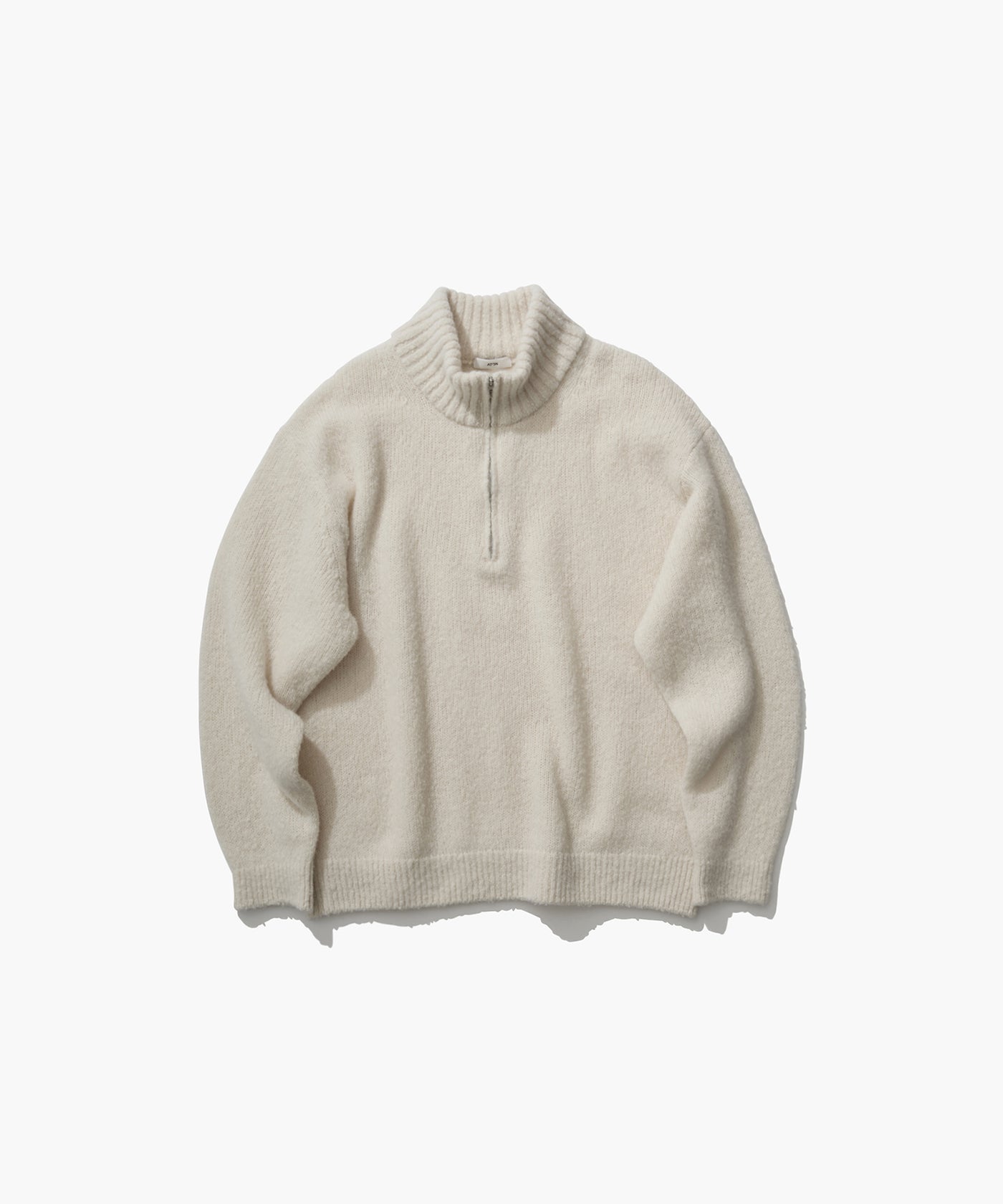 aton ハーフジップ　ニット　ブラック　サイズ2 50/3 ORGANIC SMOOTH | HALF ZIP SWEATER – ATON | エイトン