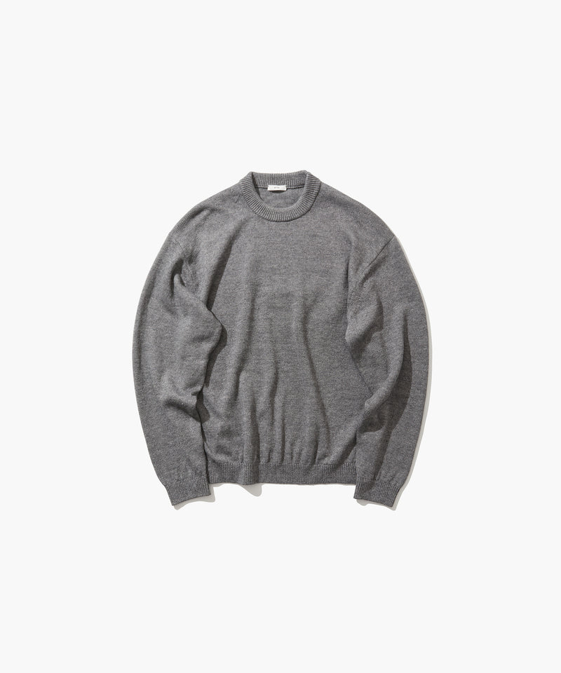 LINEN WOOL TOP | CREWNECK SWEATER