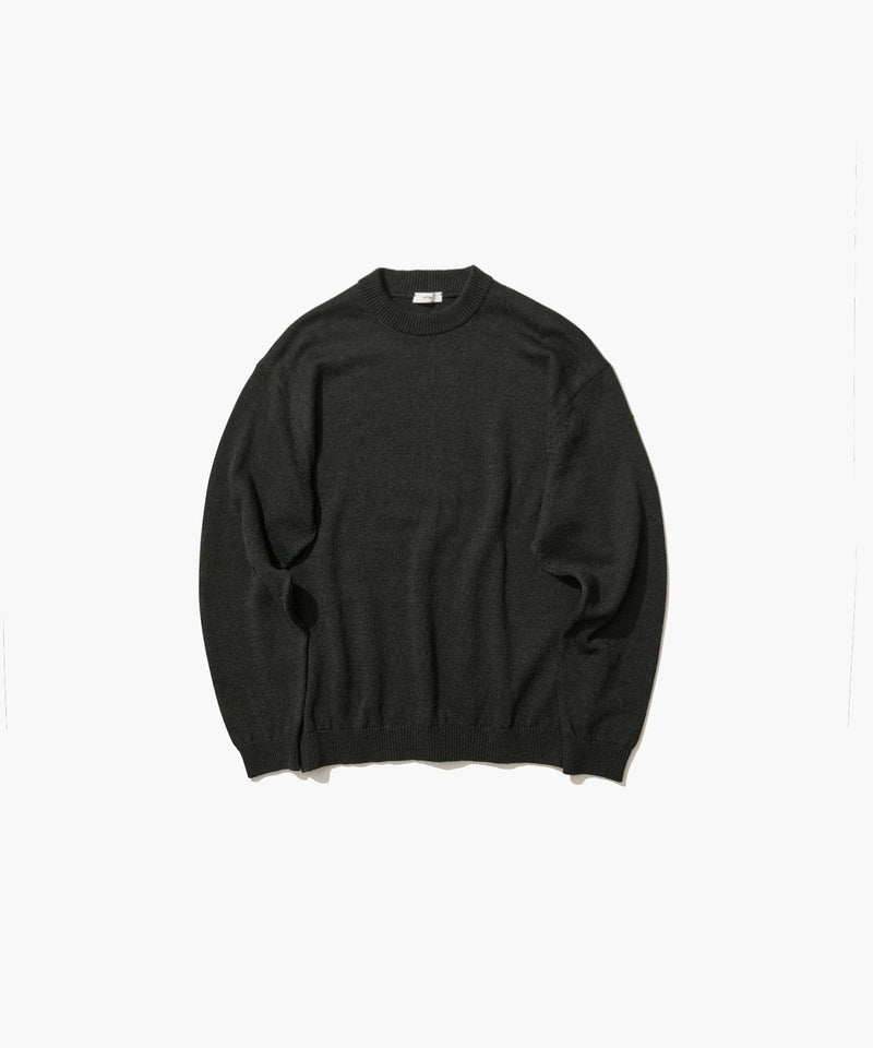 LINEN WOOL TOP | CREWNECK SWEATER