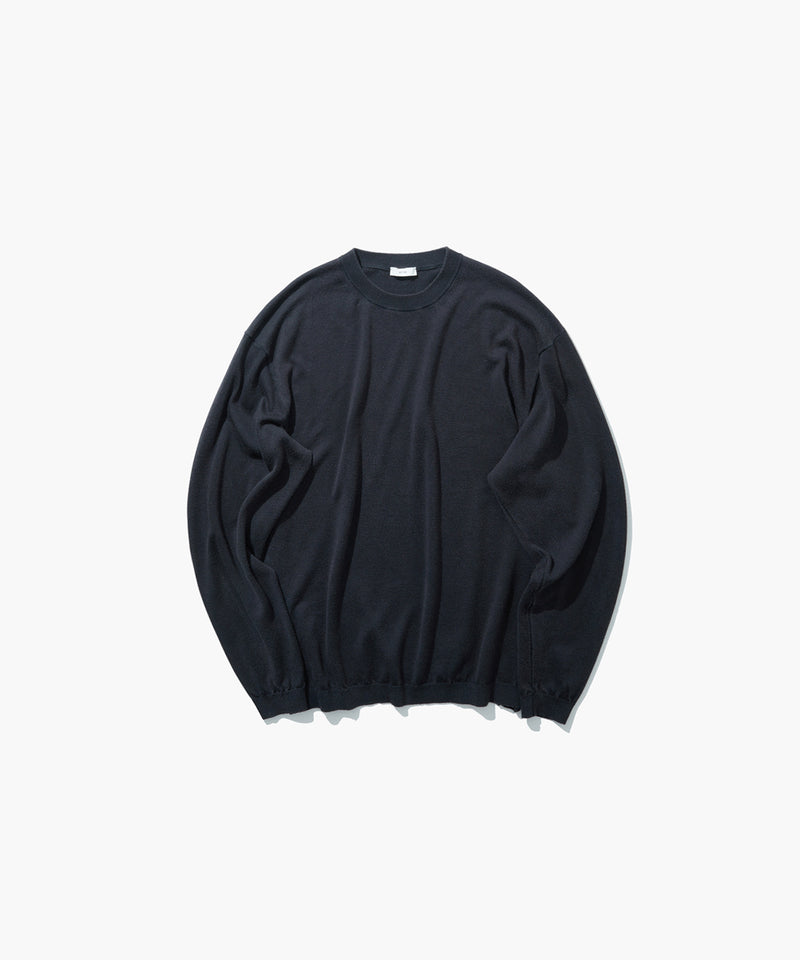 GARMENT DYED SILK WASHI | CREWNECK SWEATER – ATON | エイトン