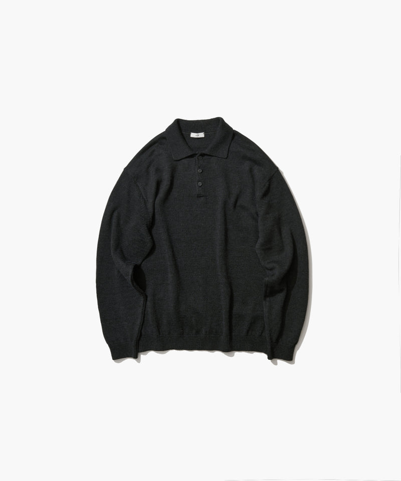 LINEN WOOL TOP | POLO SWEATER